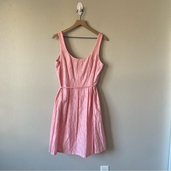 Pappagallo Pink Fit and Flare Sleeveless Waist Tie Barbiecore Dress- size 12 - Picture 4 of 13